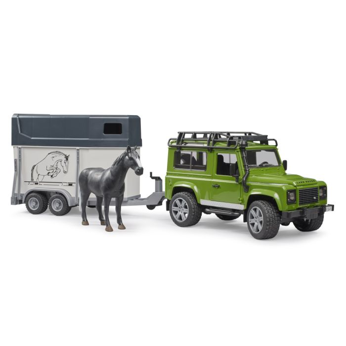 Bruder Land Rover Defender with horse trailer